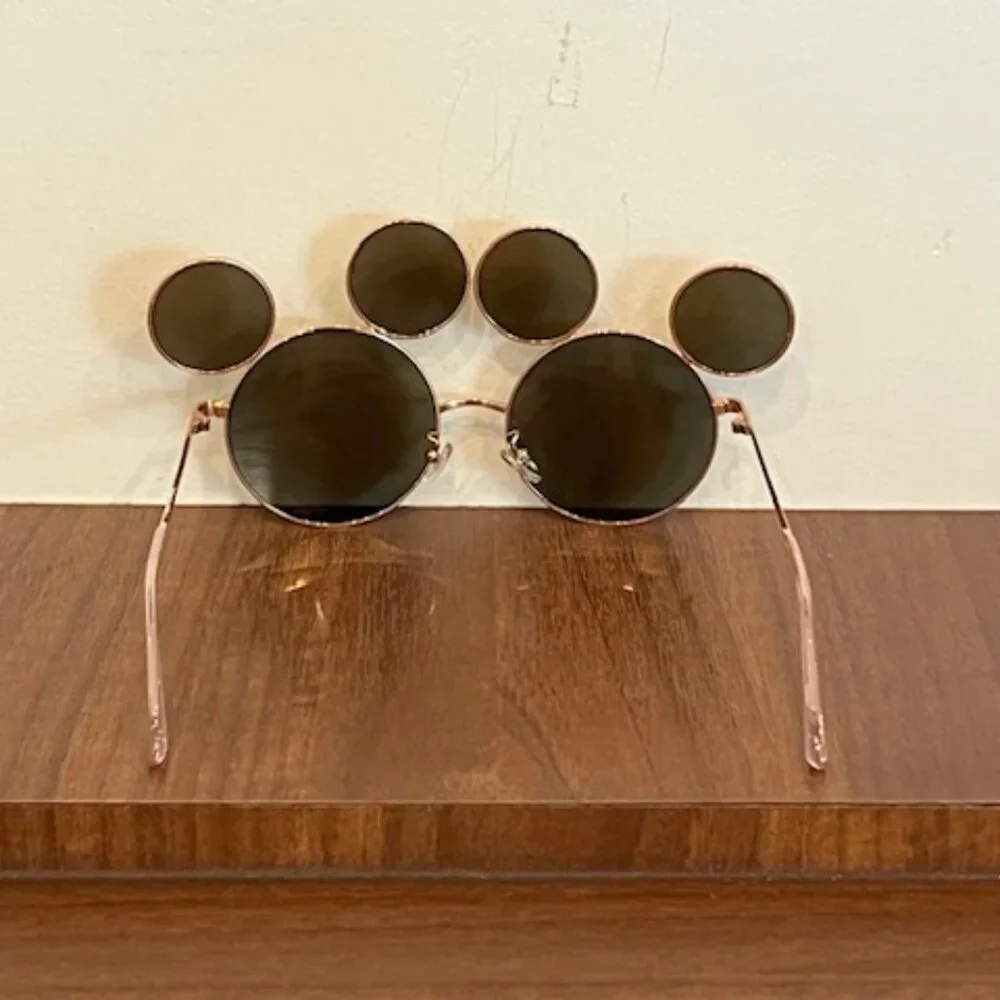 Tokyo Disney Resort Mickey Mouse Metallic Brownish Gold Sunglasses